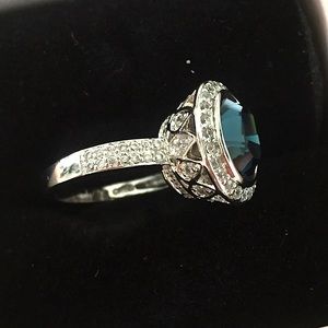 Queens Crown Blue Gem Ring